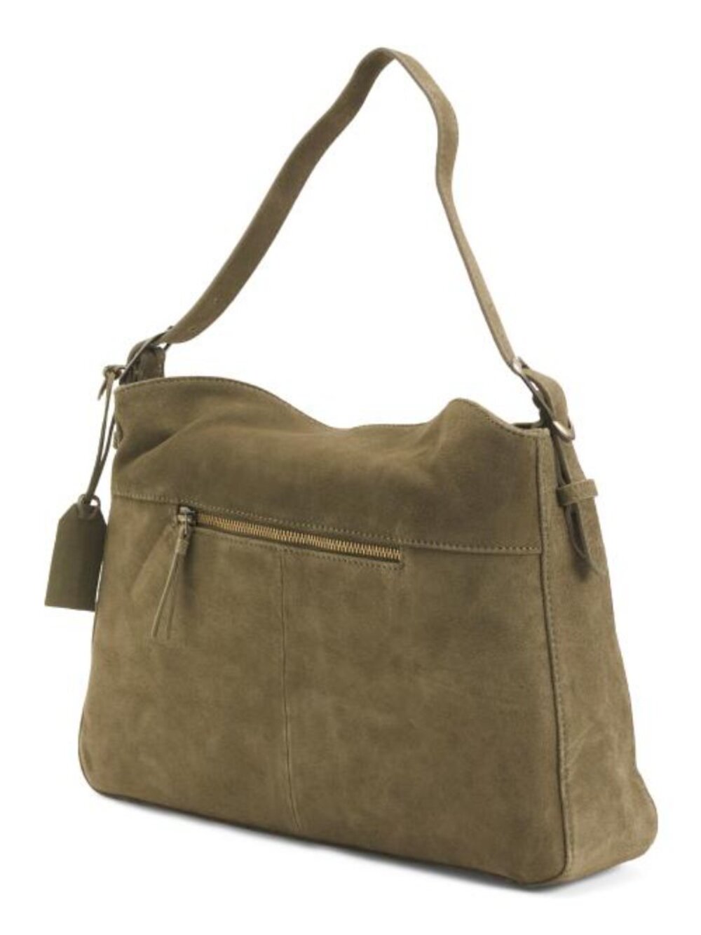 MADE IN INDIA Suede Flap Over Hobo - Picture 3 of 4